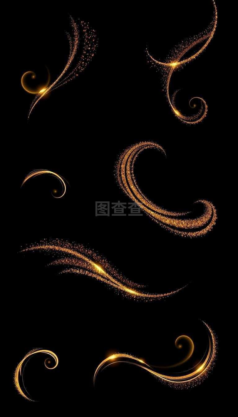 金色漩渦 黑暗中的璀璨設(shè)計(jì)元素，開啟視覺(jué)盛宴